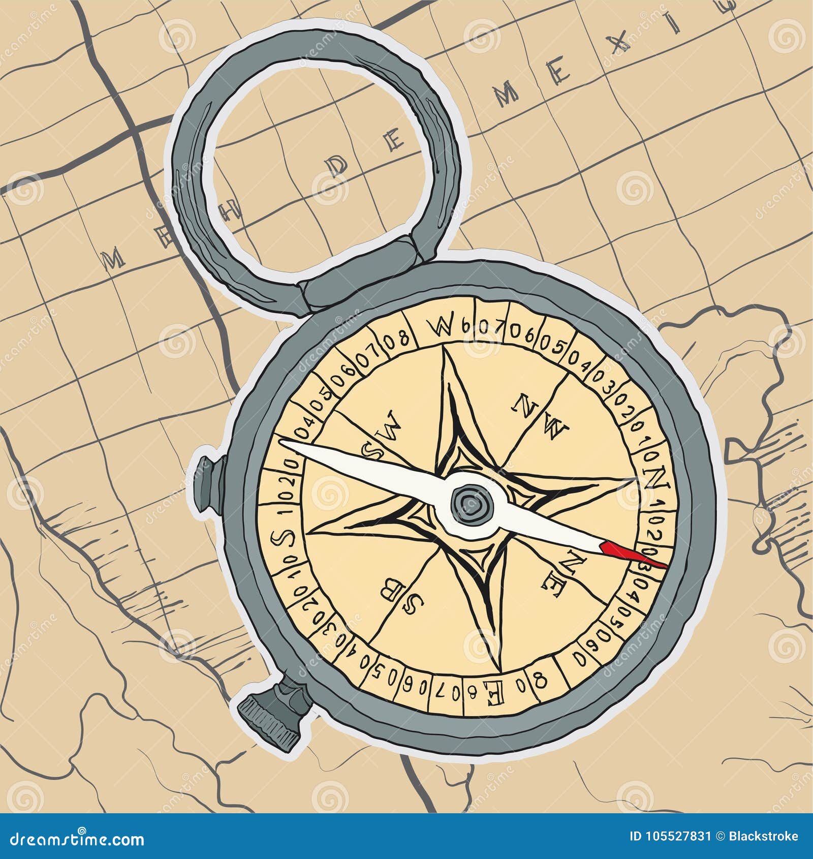 compass with map backgroundÃ¢â¬â stock  flat Ã¢â¬â stock 